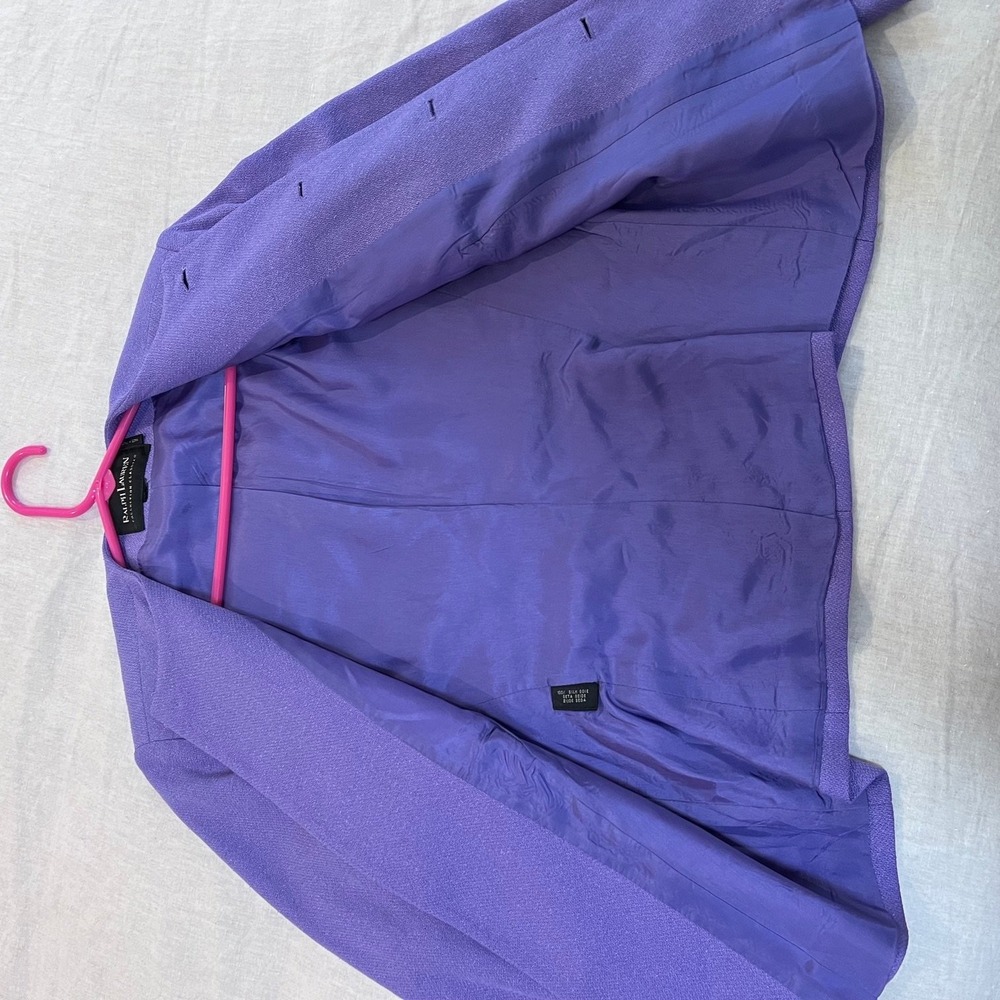 Ralph Lauren Collection Classics Women's Purple Collarless Button Front Jacket - Picture 13 of 14
